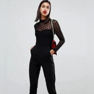 French connection polkadot jumpsuit